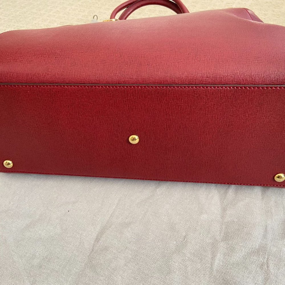 Authentic NWT Fendi 2 Jours Dark Red Leather Two Way Tote Shoulder Bag - Picture 8 of 11